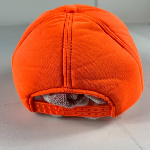 Vintage 90s/80s Deer Hunting Rope Adjustable Snap Back Hat Orange Faded Cap - Picture 6 of 12